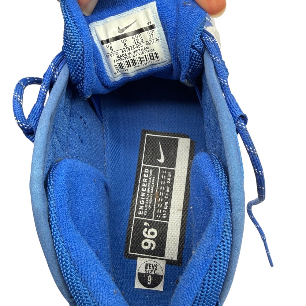 Nike Air Rare Penny IV Royal Blue White Men's Basketball Shoes AV7948 400 Size 9 - Picture 8 of 8